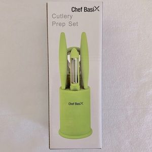 Green Nonslip Handles Cutlery Prep Set